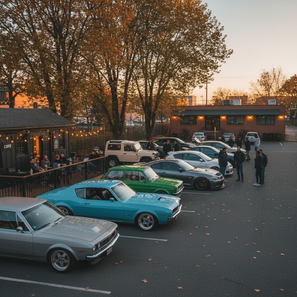 Casual Car-Meetup beim Café