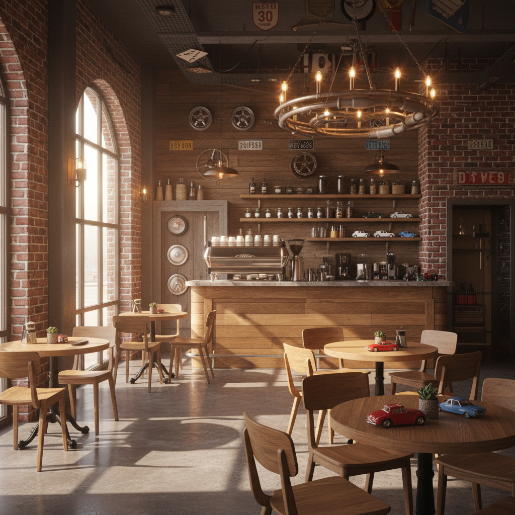 Car-themed Café Interior