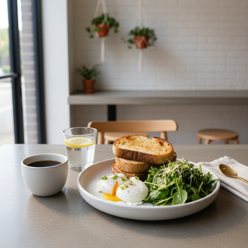 Leichtes Frühstück im Café