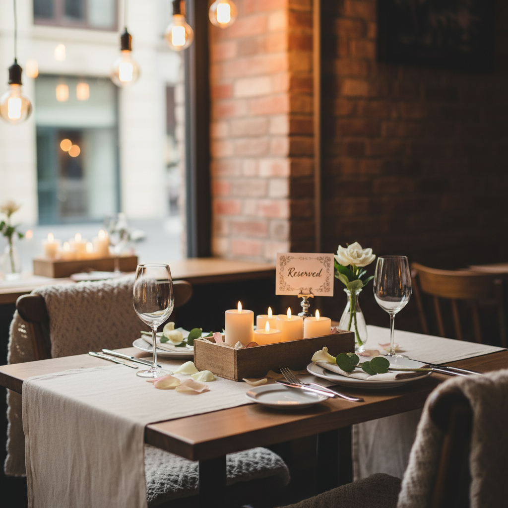 Reservierter Tisch für kleine private Feiern
